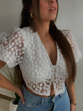 Flower mesh top