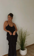 Ruffle Black maxi Dress