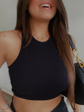 Basic black crop top