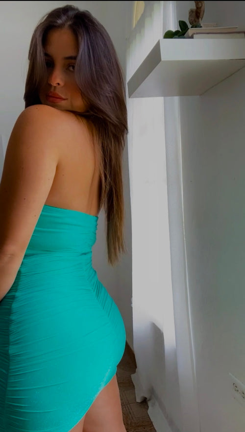 Amara turquoise Mini dress